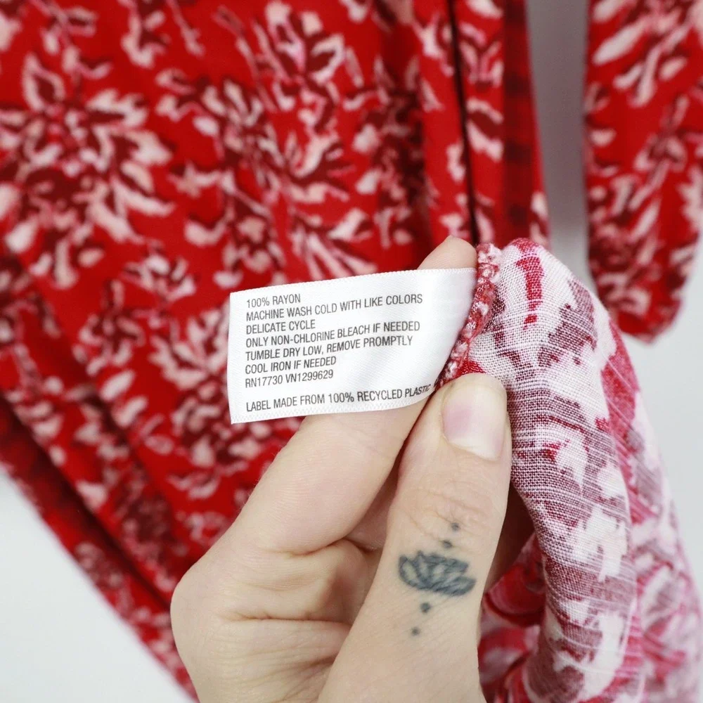 Knox Rose Midi Dress Women XXL Red Boho Hippie Bloomcore Grandmacore Cottagecore